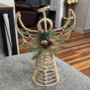 Rustic Tan Woven Angel Holiday Decor